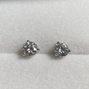 KRKC 1ct Moissanite Stud Earrings D/VVS1, 14K White Gold Plated S925, w/ Box,GRA